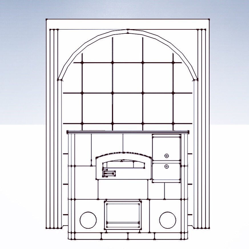 MasonryHeaterDH's tweet photo. Preliminary drawing for upcoming bakeoven/cooktop installation. This is a retro-fit into an existing home. #MichiganMasonryHeat #Arch https://t.co/GHjmCLA3RY