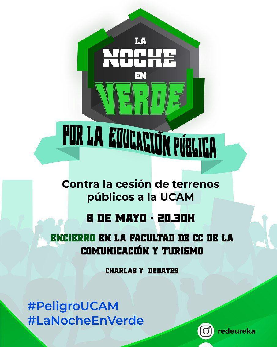 ¡Hoy toca encierro!
En las Facultades de Ciencias de la Comunicación y Turismo. Aprenderemos, debatiremos y nos prepararemos para la concentración #PeligroUCAM.

#LaNocheEnVerde
