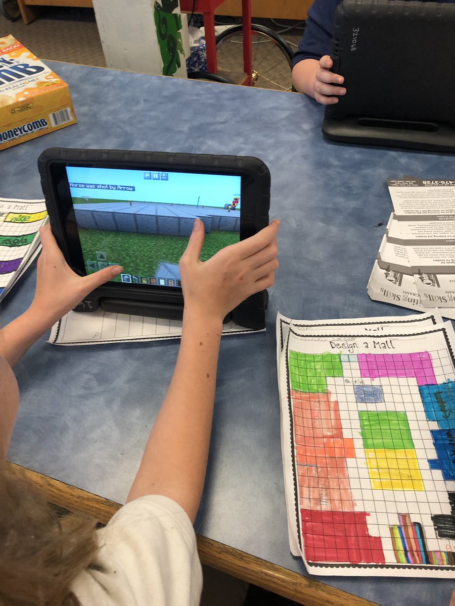 Amy_BakerLMS's tweet photo. 3rd graders @WilkersonTElem designed shopping malls to demonstrate their understanding of area and perimeter. Now they are turning their designs into 3D models using Makerspace supplies or Minecraft. #JCPSLibraries #studentengagement @PlayCraftLearn #makerspace @JCPSBackpack https://t.co/UwgmK64g9I