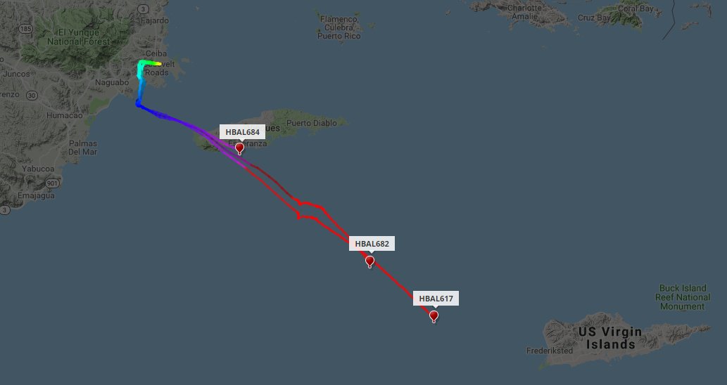 stratoballoon's tweet photo. After 33 days without launches #ProjectLoon balloon base in the Jose Aponte de la Torre Airport, near Ceiba, Puerto Rico is active again.
So far, 3 balloons #HBAL617, #HBAL682 & #HBAL684 have been launched tonight and are moving away from the island in southeast direction. https://t.co/HETLId1UT9