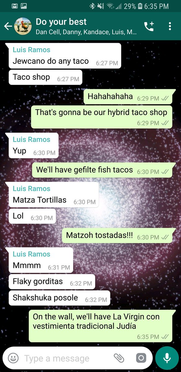dirkxfunk's tweet photo. I need to make this happen: a Jewish-Mexican fusion taco shop #convoswithfriends https://t.co/KT7GZN2y9o