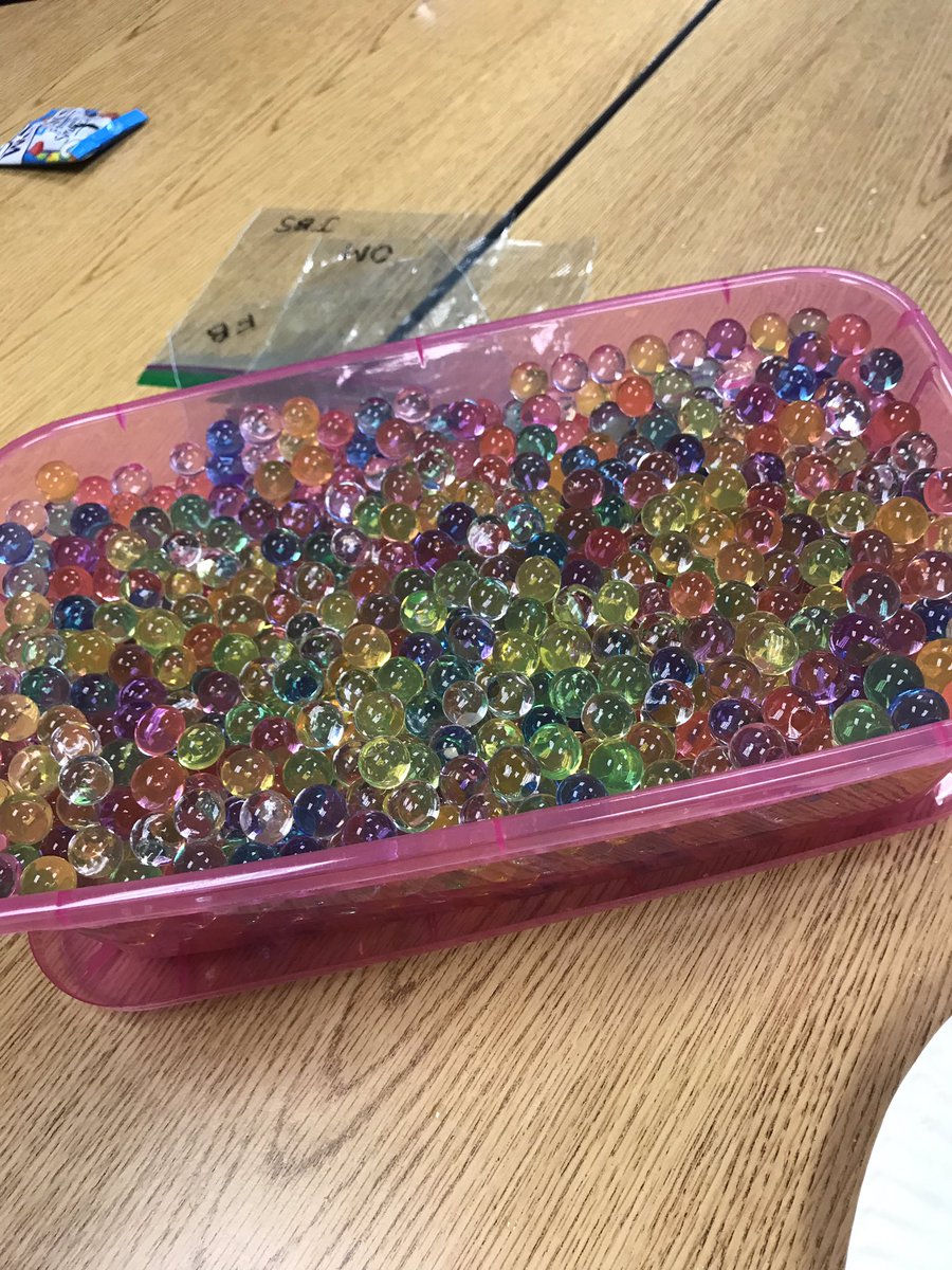 MissLecrone's tweet photo. Day 1 of science PSSAs complete... celebrating our successes by making slime and adding Orbeez!  Can you tell I made too many? 🤷🏼‍♀️   @SASD_OakRidge https://t.co/8YABLKE6wl