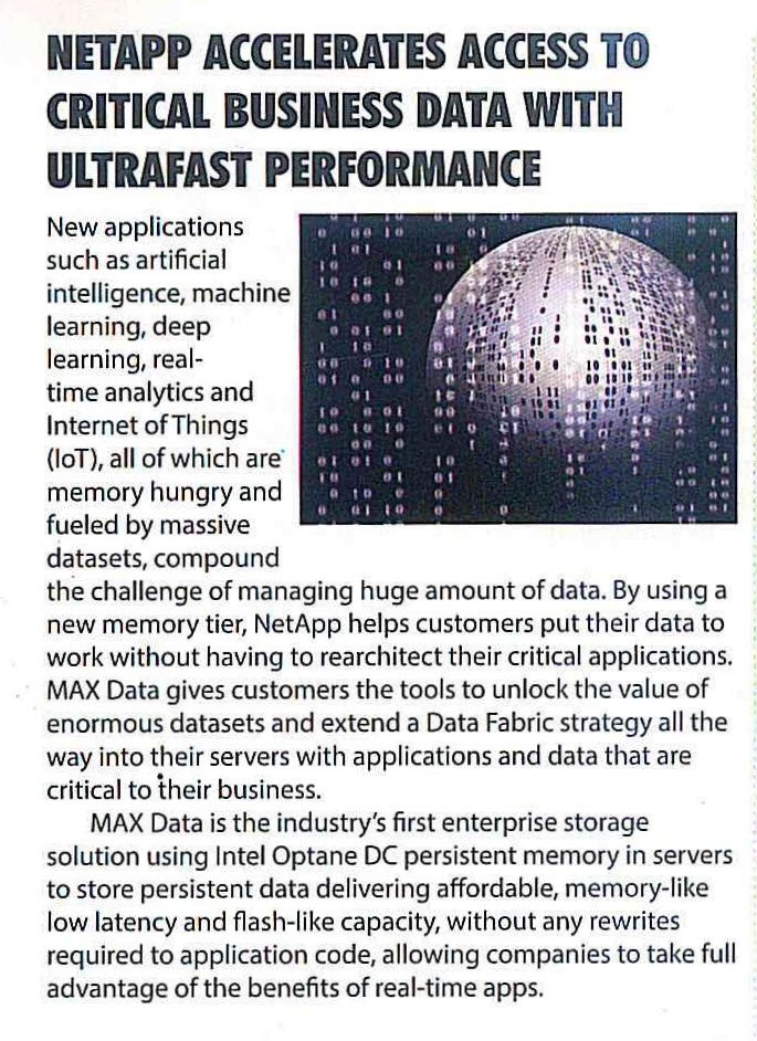 deepakvis's tweet image. New applications like #AI, machine learning, IoT, and real-time analytics are fueled by massive datasets &amp;amp; are memory hungry. NetApp&apos;s #MAXData is the industry&apos;s first enterprise storage solution enabling companies to take full advantage of real-time apps. #NetAppMVP #datadriven