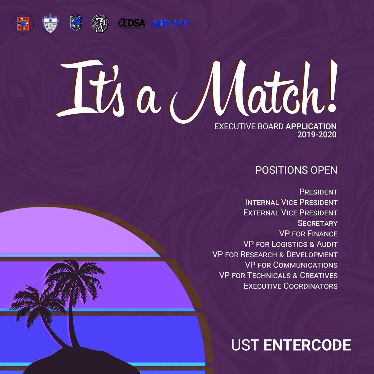 USTEntercode's tweet image. The application for the positions of the Executive Board for the academic year 2019-2020 is now open! 🌱Send your application through this form: tinyurl.com/entercodeAY1920
For inquiries, contact the following:
Irish Reyes (09061246769)
Chandler Sibayan (09274784701)