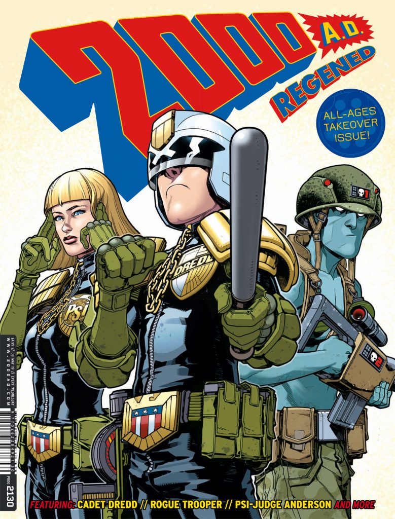 TheBigBang_'s tweet photo. This #NCBD
@2000AD goes ALL-AGES!
By @westonfront #ChrisBlythe #AnnieParkhouse @alexdecampi #EduardoOcana #EllieDeVille #KarlStock @blitzcadet @SimonBowland #AlecWorley @pauljholden #GaryCaldwell @leahmoore @johnreppion #DavideTinto @colormepip @cavanscott @NickRoche @abbyryder https://t.co/FnmX4Ljp6l