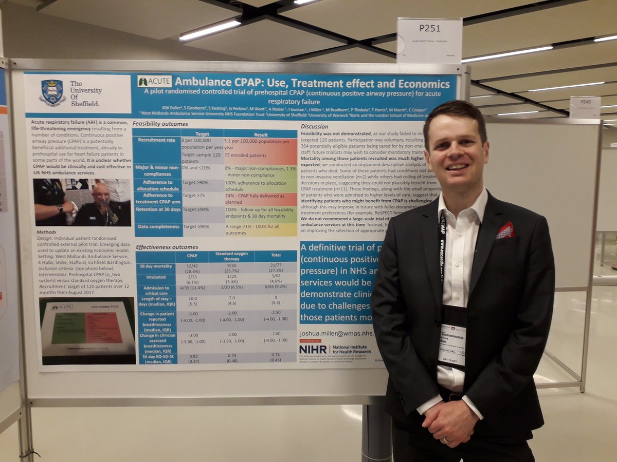 The @ACUTE_Trial Research Paramedic Josh @wmasjoshmiller presenting some of our findings in a poster at the EuroHeartCare @escardio conference in Milan, well done Josh! #EuroHeartCare #prehospital #research #cpap