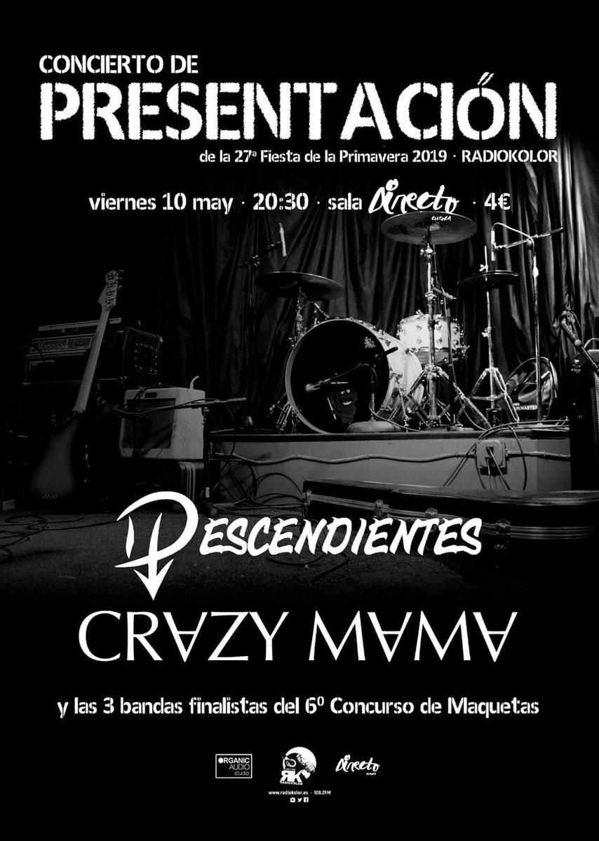 Este sabado nos vemos en #Cuenca 27° Fiesta de la Primavera!!!
Os queremos ver ehh!!
.
.
.
.
.
#RockIberico #rock #descendientes #concierto #primavera #guitar #bass #drum