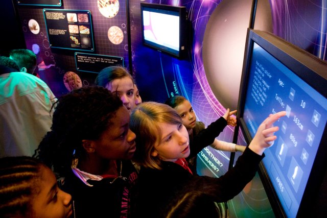 Visitors attending the 'Accelerating Science' exhibition when it travelled to Austria’s Hartberg Ökopark science museum in 2011 (Image: CERN)