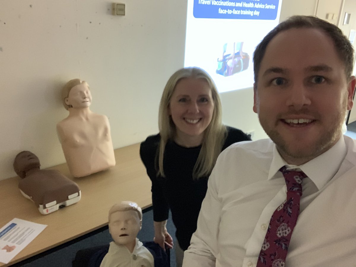 pharmatrist's tweet photo. All set up for a fun day in Newcastle training pharmacists to run travel clinics in store with the lovely @GwenRonald73 #bootslearning #boots #pharmacy #spotthedummy @BootsUK @Boots_Jobs https://t.co/biTzhBcLEe