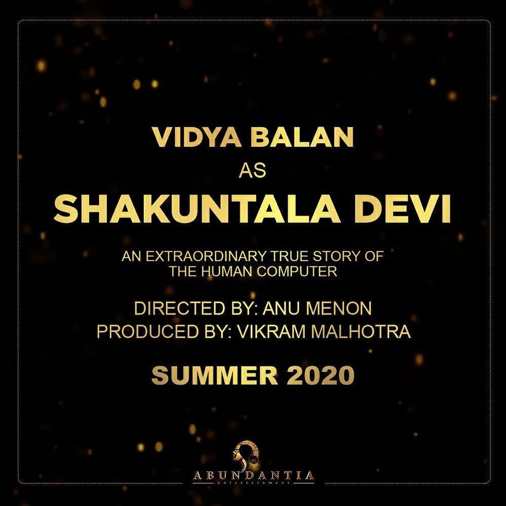DESIFEEDFILMY's tweet photo. It's Official! Vidya Balan To Play Math Genius Shakuntala Devi In Next 

@vidya_balan #VidyaBalan #ShakuntalaDeviBiopic #HumanComputer #Summer2020 https://t.co/aluHY88Y09