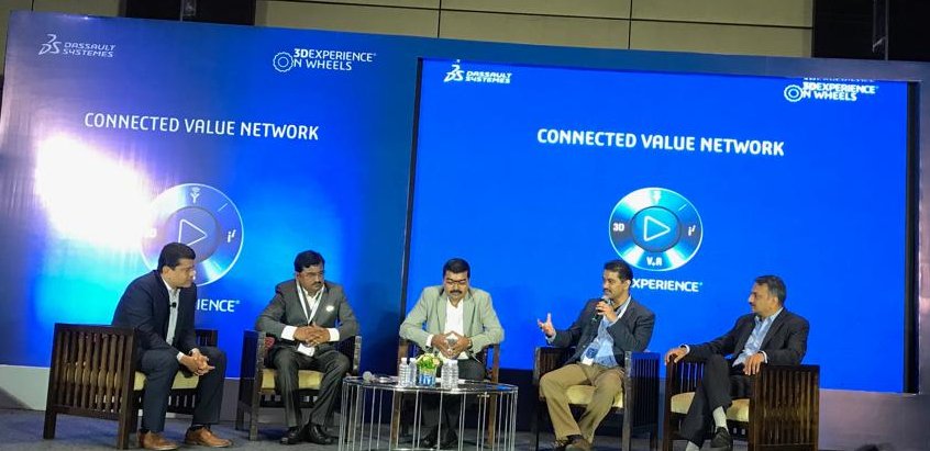 3DSIndia's tweet photo. Our Panelists - Shree HARSHA, Dassault Systemes, Dinesh VEDPATHAK, ACMA, Naresh PHANSALKAR, Tenneco, Rahul DESHPANDE, CIM Data and Tanuj MITTAL, Dassault Systemes discussed the Evolution of MSME ecosystem in India 
#3DEXPERIENCEOnWheels #ConnectedValueNetwork
@ACMAIndia https://t.co/IN5ICxmjvA