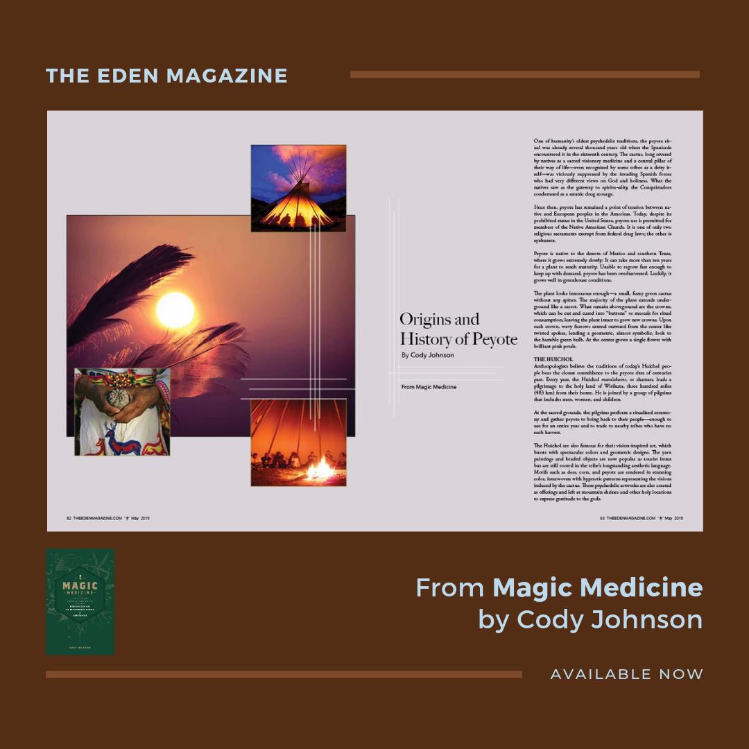 QuartoBooksUS's tweet image. Be sure to read the latest issue of @eden_magazine for an excerpt from Magic Medicine by Cody Johnson of @PsyFrontier 

issuu.com/maryammorrison…
...
#theedenmagazine #magicmedicine #peyote