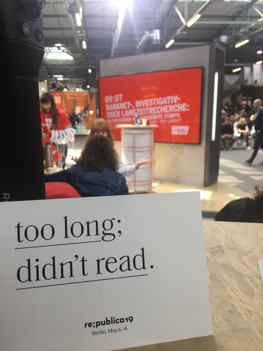 Raphimir's tweet photo. Dritter Tag auf der #RP19 fürs #rbbTalkLab mit @cluychaz und @kspremberg. Jede Stunde gibt’s hier klasse Talks, heute u.a. mit Laura Goudkamp vom Weltspiegel digital und Ingo Dachwitz von https://t.co/IrncSVPX7c über #DSGVO &amp; #Datenschutz. Vorbeikommen lohnt! https://t.co/PrZvn1JlWU