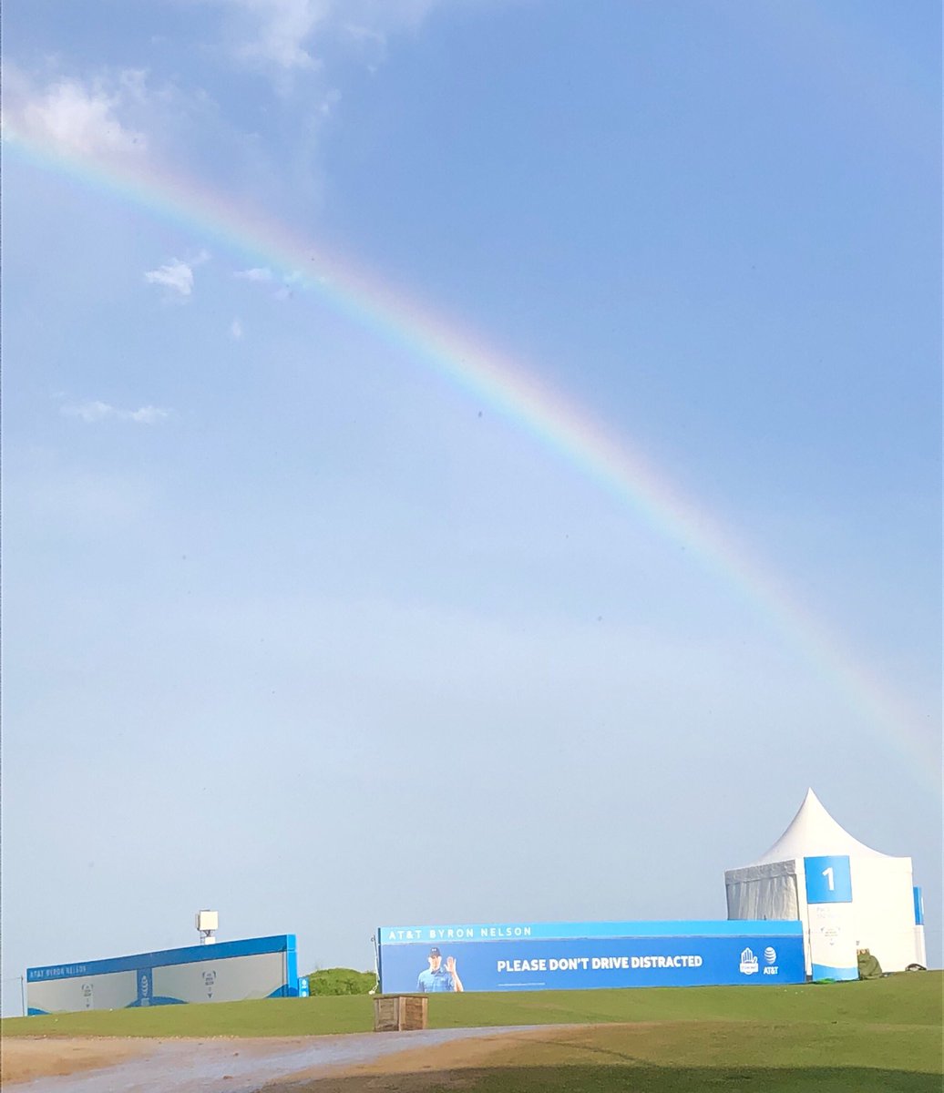 Somewhere over the rainbow there’s <a href="/JohnDeere/">John Deere USA</a> green! Thanks for another behind the scenes tour this year @KaseyKauff. Kudos to this hardworking crew! The course looks great!  <a href="/VGMClub/">vgmc.edu</a>  #ATTByronNelson