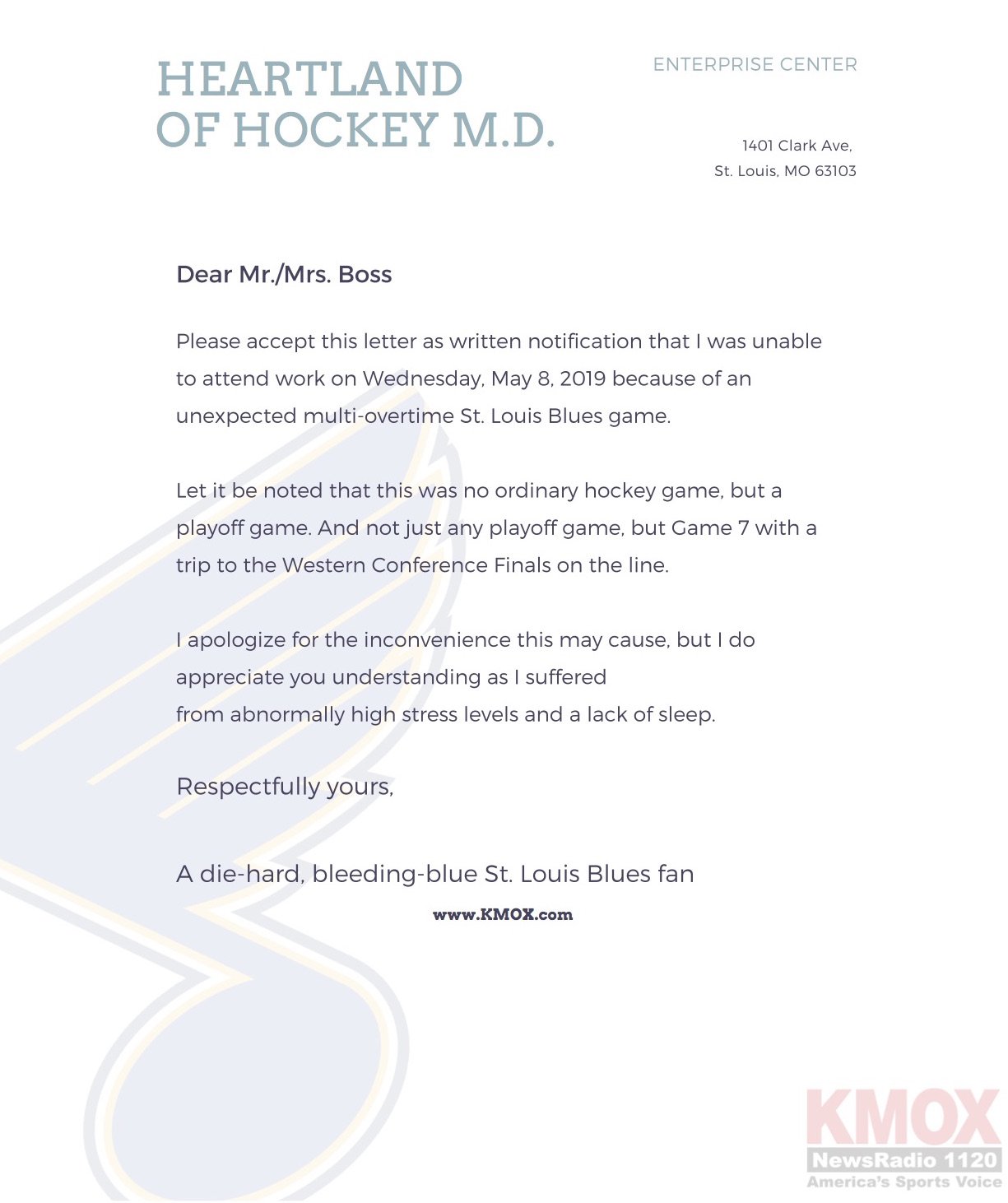 KMOX Sports - Want this awesome St. Louis Blues inspired