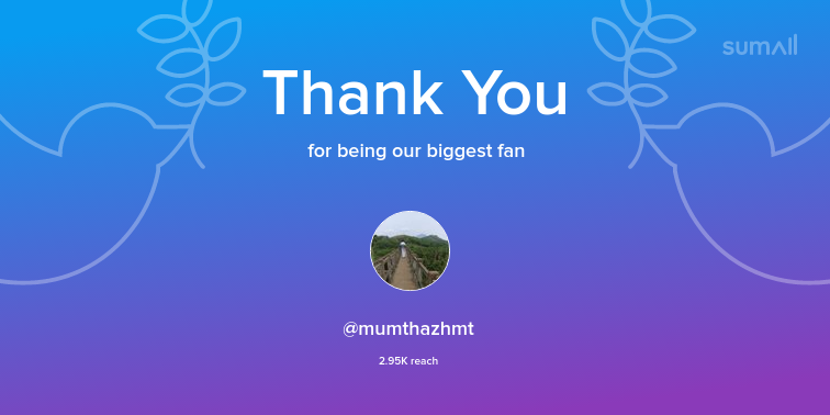 mremuh's tweet photo. Our biggest fans this week: mumthazhmt. Thank you! via https://t.co/ieiR4WzaYE https://t.co/Rd6LwtcWxw