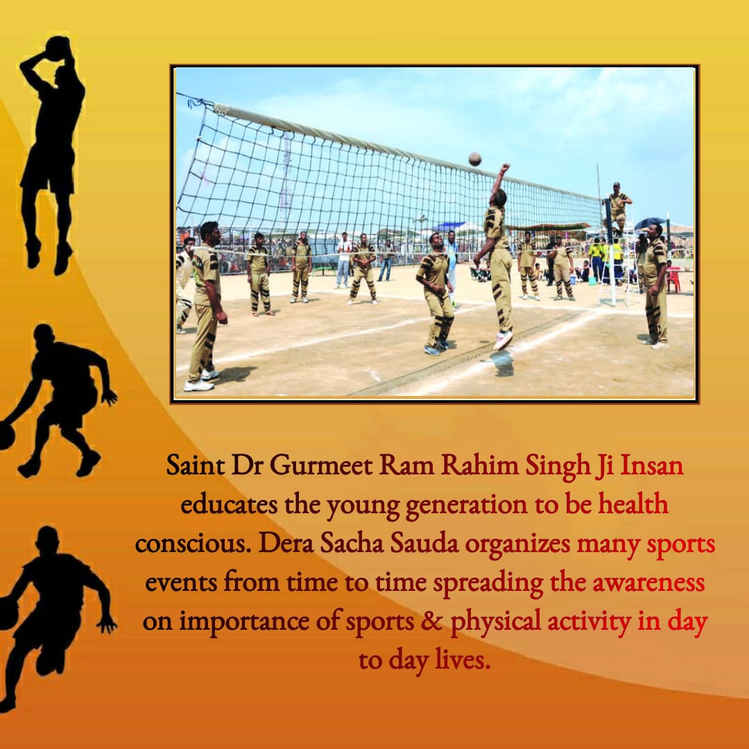 HumaniVaas's tweet photo. #SportsAwarenessByStRamRahim 
युवाओं में खेल को बढ़ावा देना संत डॉ। 
@Gurmeetramrahim
  जी इन्सान द्वारा एक बड़ी पहल है !! वह खुद लगभग 32 राष्ट्रीय खेलों के खिलाड़ी हैं !! https://t.co/iRlgjfEKEd