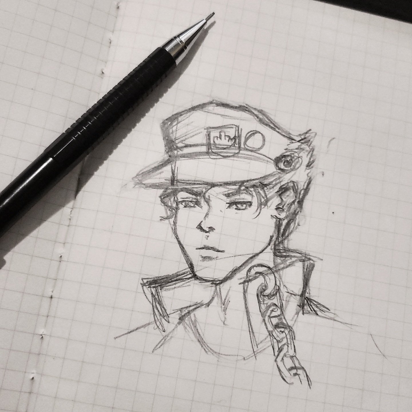 Realistic illustration of jotaro kujo