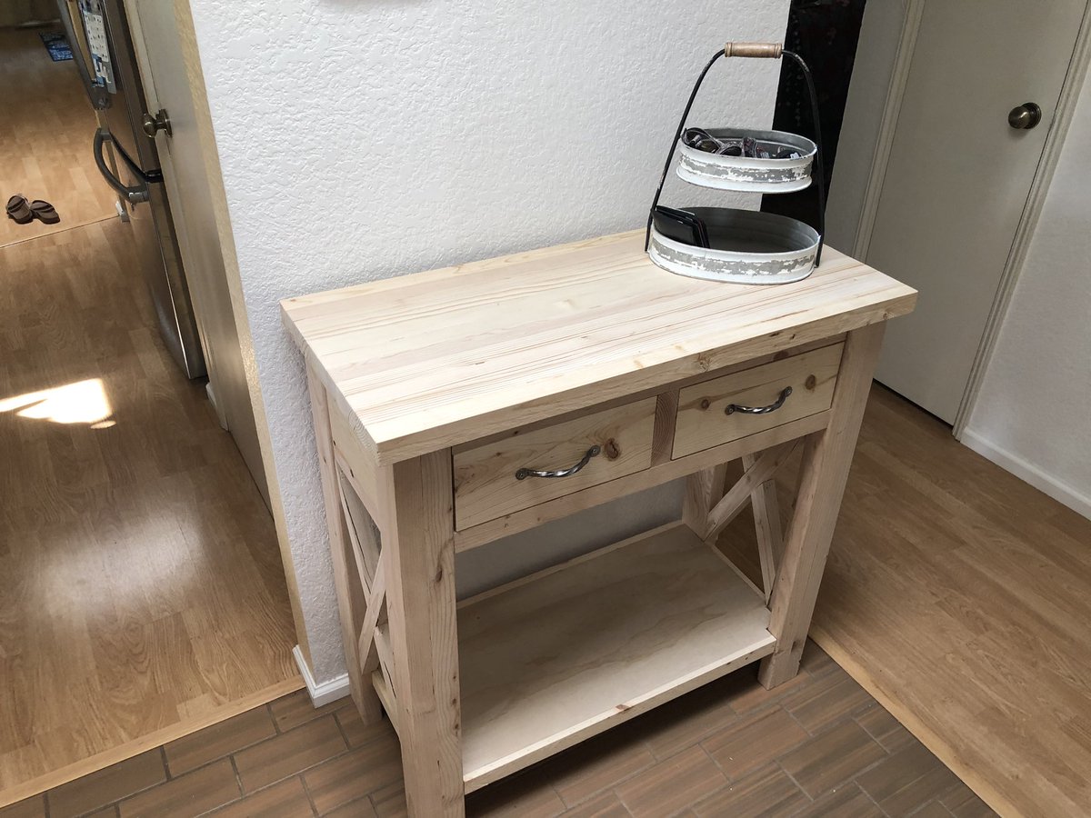 SomeRandomArch's tweet photo. First woodworking project, stain to come.  
#SomeRandom Console Table https://t.co/SeteBImkky