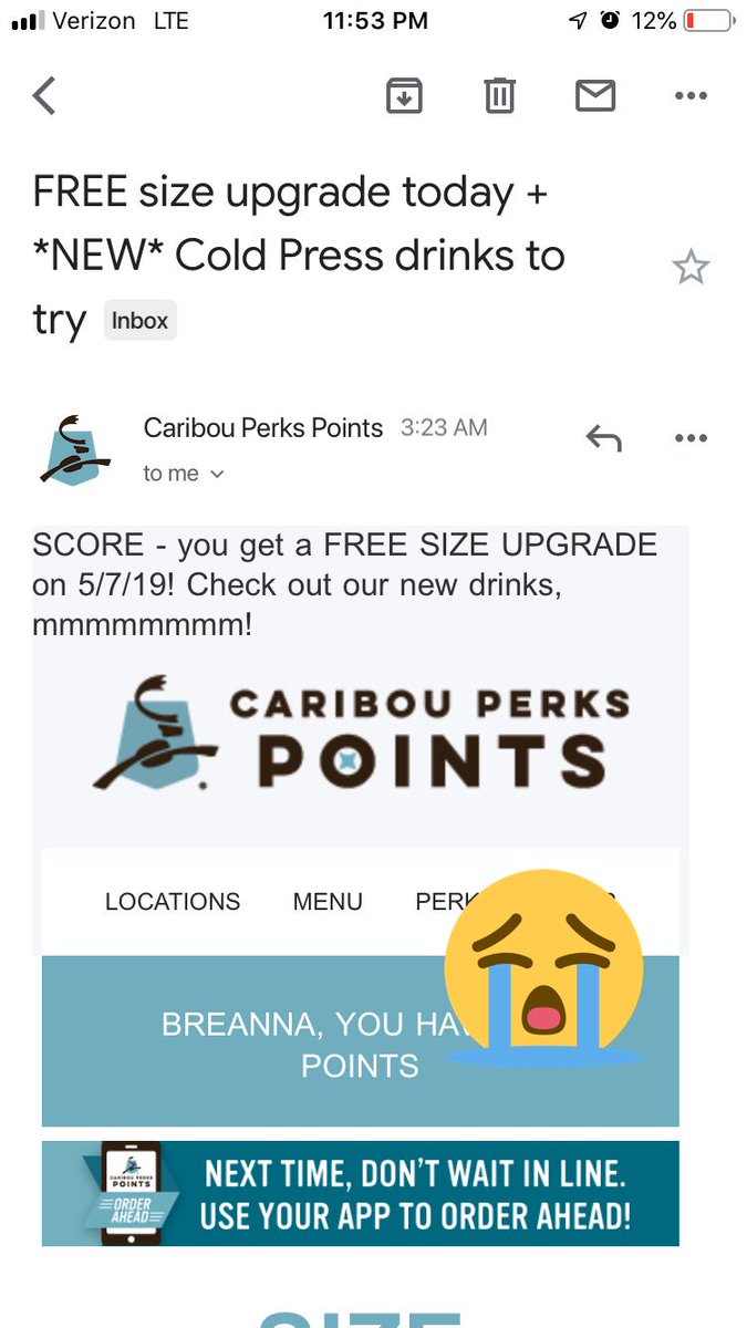 BannaLR's tweet photo. Worst day ever if you don’t live by a Caribou.... @cariboucoffee https://t.co/9ewHJbtTyL