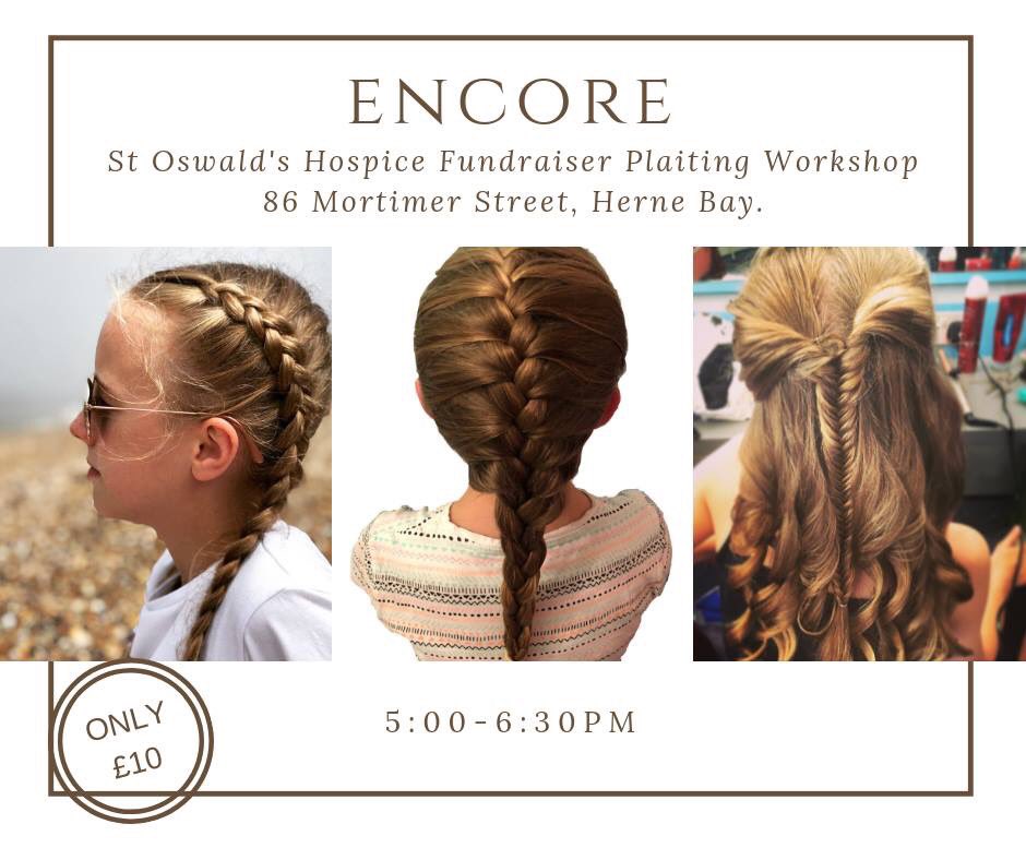 EncoreDanceShop's tweet photo. French/Dutch plait workshops for anyone who would like to learn/hone in their skills. So far 100% success rate 🙂
Workshop costs £10 and will take place at Encore, 86 Mortimer Street, Herne Bay. All of the £10 will be donated to St Oswald’s Hospice.
May 18th 5-6:30pm.... https://t.co/cQRx49mrq3