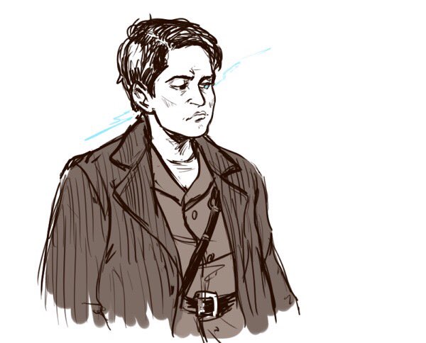 Diminuel's tweet photo. Yesterday‘s apocalypse AU Castiel doodle https://t.co/gQ2fkMDZtA