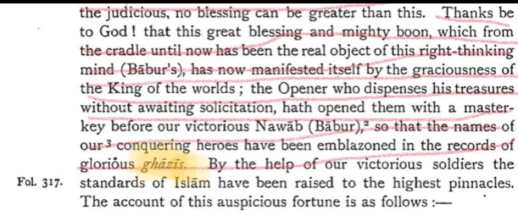7/n  @DalrympleWill do you notice the word “Ghazis”? I’m sure that you needn’t be told what “Ghazi” means. Let me take you further through “Jihadi” assertions of Babur.