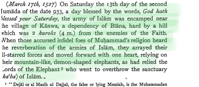 10/n ...they arrayed their Ill-starred forces & moved forward with one heart, relying on their mountain like,demon shaped elephants,as had relied the Elephant who went to overthrow the sanctuary of Islam.”