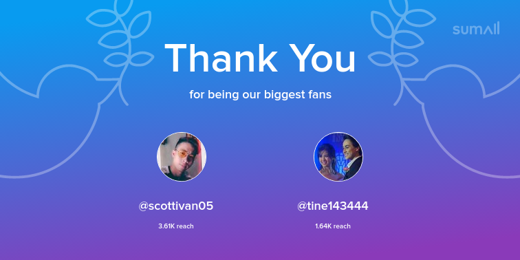 LinnMasilang's tweet photo. Our biggest fans this week: scottivan05, tine143444. Thank you! via https://t.co/TcQ4OwcIrp https://t.co/29j7GPgfbT