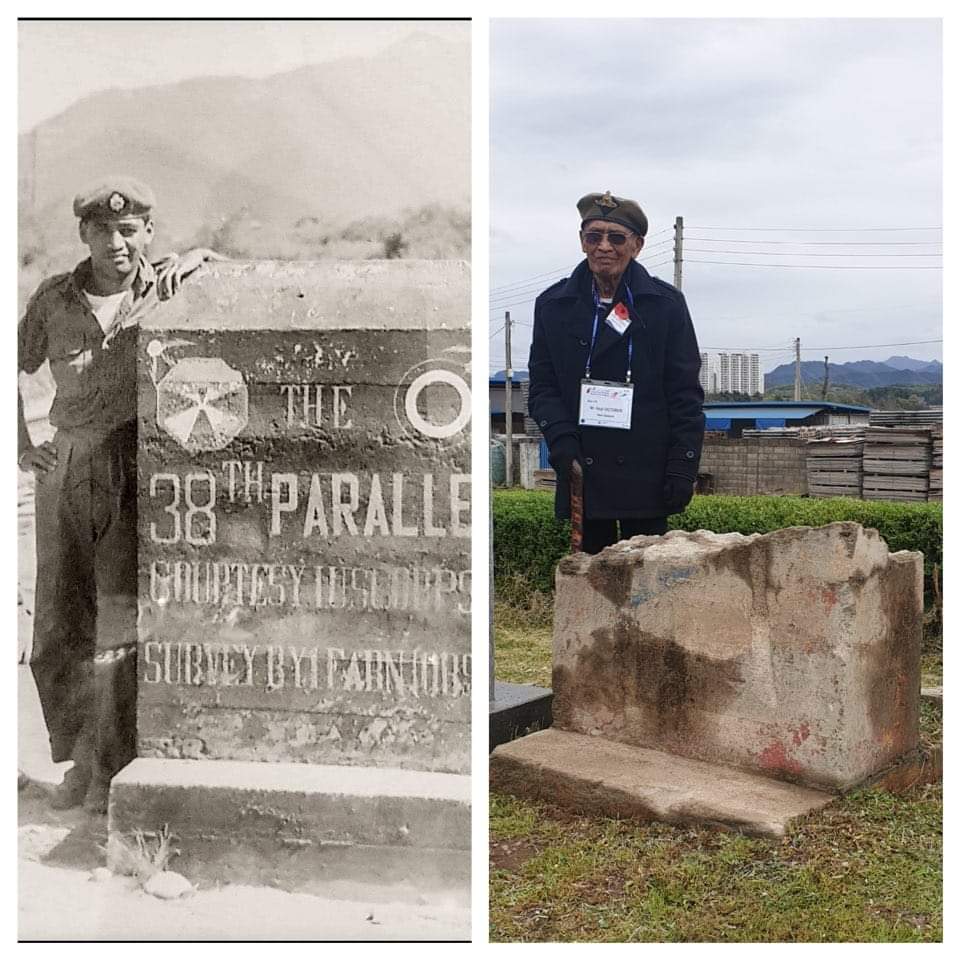 뉴질랜드 육군 하피 일병은 1952년 한국전쟁중 38선 표지석에서 왼쪽 사진을 찍었습니다.지난달 그는 주한뉴질랜드국방무관의 도움으로 뉴질랜드 참전용사로써 아들과 함께 DMZ내에 자리한 그 38선 표지석을 재방문하는 꿈을 이뤘습니다.매우감동적인순간입니다. <a href="/NZDefenceForce/">NZ Defence Force</a>  #주한뉴질랜드대사관