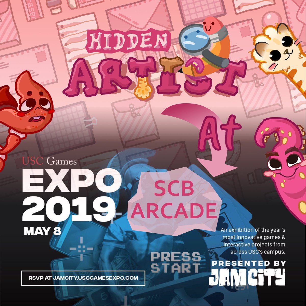 tmr come and support us! #USCGAMESEXPO <a href="/HiddenArtist3/">Hidden Artist</a>