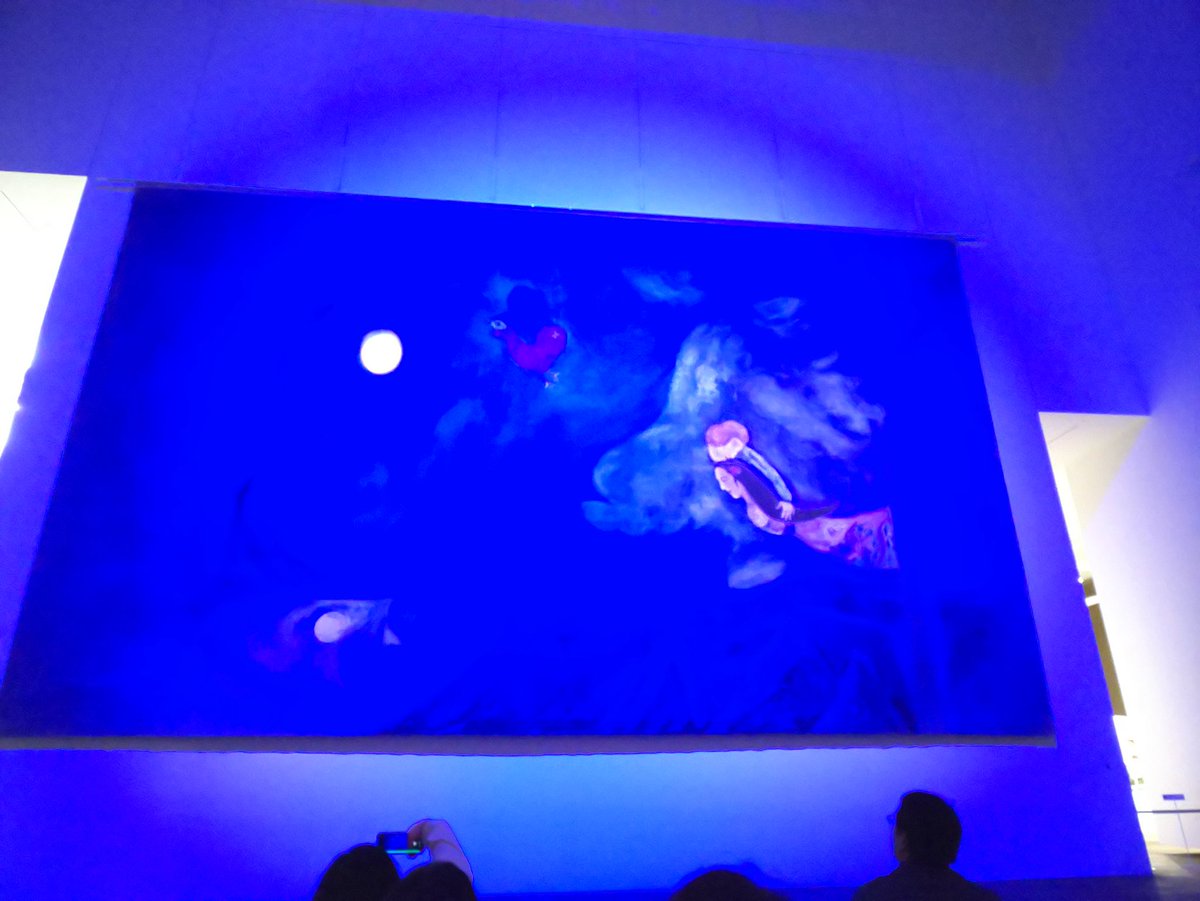 Marquee マーキー 青森県美のシャガールのバレエ アレコ 背景幕4幕揃い中 3幕はﾌｨﾗﾃﾞﾙﾌｨｱ美術館から借用 解説がlightingの演出付で舞台での美しさが想像できる 青森県立美術館 シャガール アレコ バレエ背景幕 チャイコフスキー プーシキン