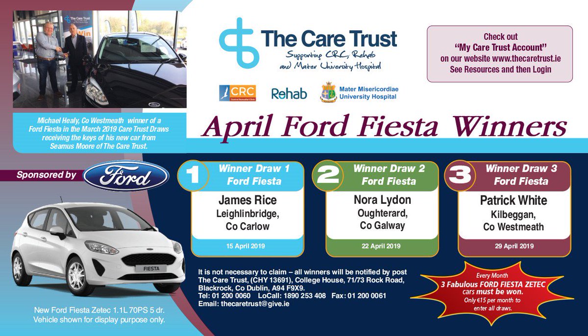 TheCareTrust's tweet photo. Congratulations to our car and cash winners for April 2019! https://t.co/P5B0dMhi8i
