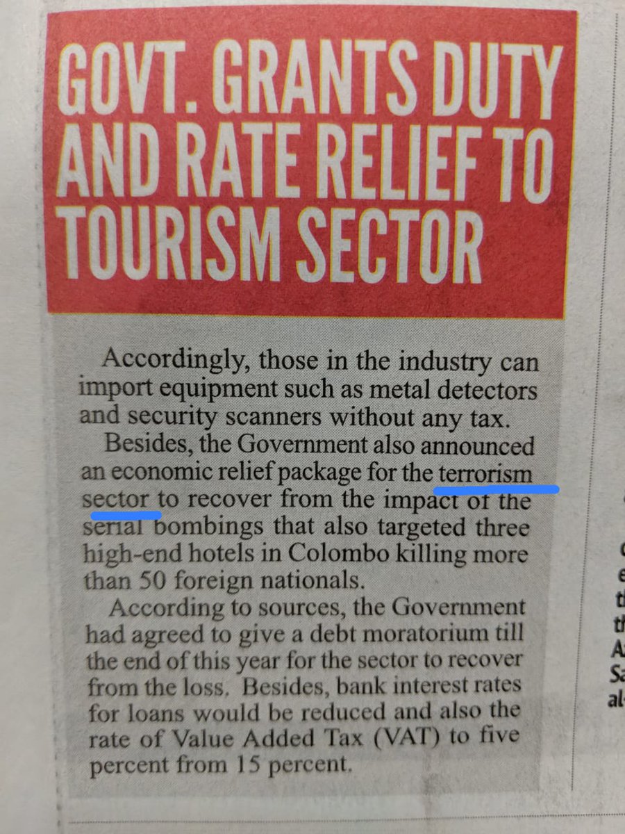 Received this as a 'forward'. Any idea what newspaper? This is the 'mother' of all blunders especially in the current context. Someone should be held accountable! #MediaSL #TourismSL #lka