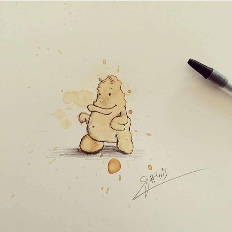 mymodernmet's tweet photo. Artist transforms coffee stains into mischievous little monster illustrations. ☕👹 https://t.co/LnmWktYHGC https://t.co/ctURJPz23F