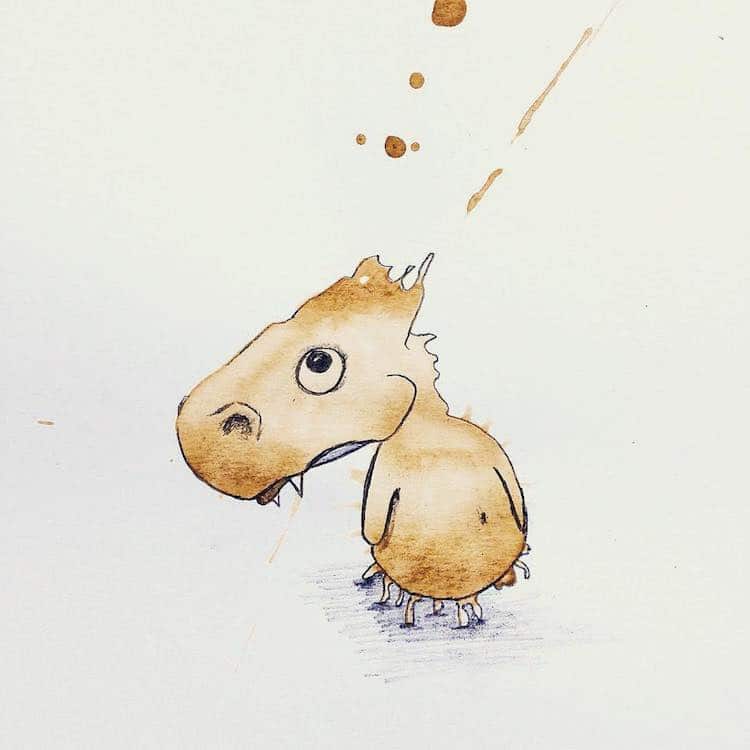 mymodernmet's tweet photo. Artist transforms coffee stains into mischievous little monster illustrations. ☕👹 https://t.co/LnmWktYHGC https://t.co/ctURJPz23F