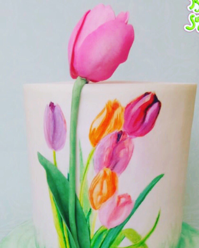 FunCakesRental's tweet photo. Tulip Time here in Holland Michigan!! Hand painting with Buttercream , thank you #ColettePeters #FunCakes_llc #CakeRental #funclasses #cupcakeclasses #cakedecorating101 #weddingcake #ido #bestdealever #fauxcake #freshsheetcakes #destinationwedding #birthdaycake https://t.co/Q8vo7Y6uo6