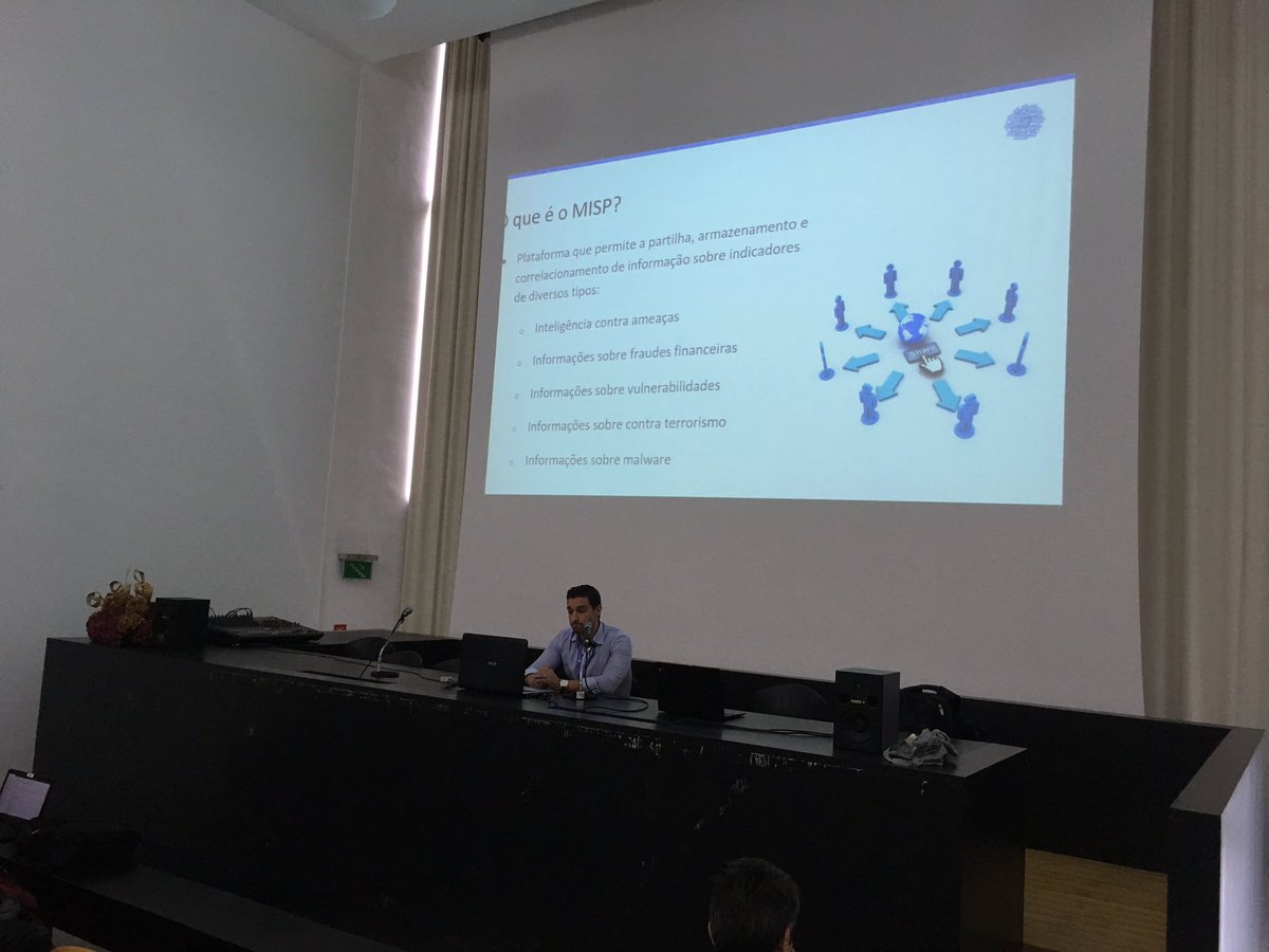 cfriacas's tweet photo. Last but not least. Vitor Sousa about “MISP”. #jornadas2019 #RAC5 #azores #rctscert https://t.co/nkbrp7pZKS