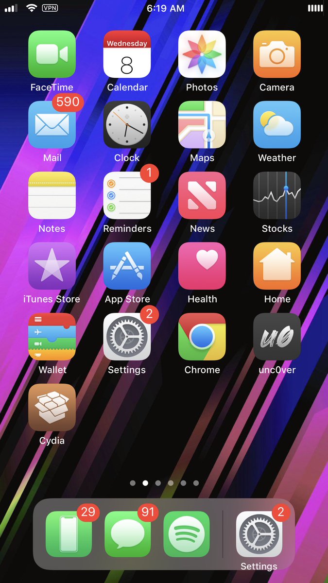 DSKB_Support's tweet image. This is a nice theme with this wallpaper #Unc0ver #Cydia