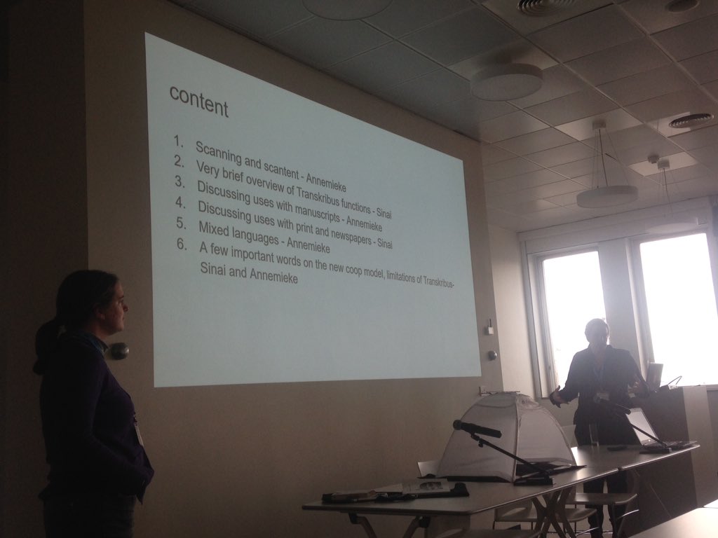 schambers3's tweet photo. Now @SinaiRusinek and @CARomein on "Working with Transkribus" @Transkribus #DATecH2019 #kbrlab https://t.co/nXzaNjGJzn