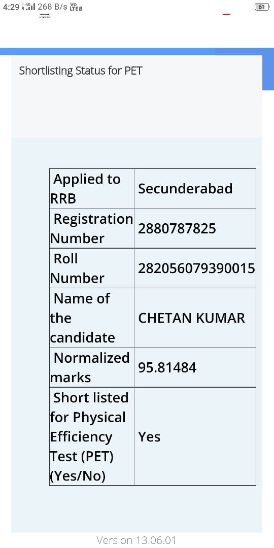 Ajayvir13's tweet photo. @rrbsecunderabad sir my ward Chetan Kumar is short listed for PET   of group 'D' . We have not get any information by any means about the date of PET till now. Now got the  news that PET already conducted in Mar19. This is unfair and harrassment to my ward .@PiyushGoyal https://t.co/k6gYdf0Vfh