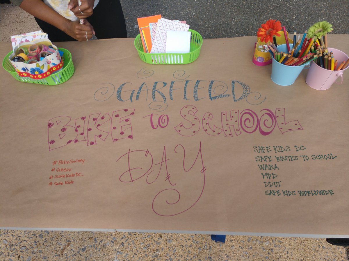 safekids's tweet photo. We're here at Garfield Preparatory Academy with #SafeKidsDC celebrating #BikeToSchoolDay today. Have a great, safe day! #grsw #bikesafety @childrenshealth https://t.co/JTCI6cyIVh