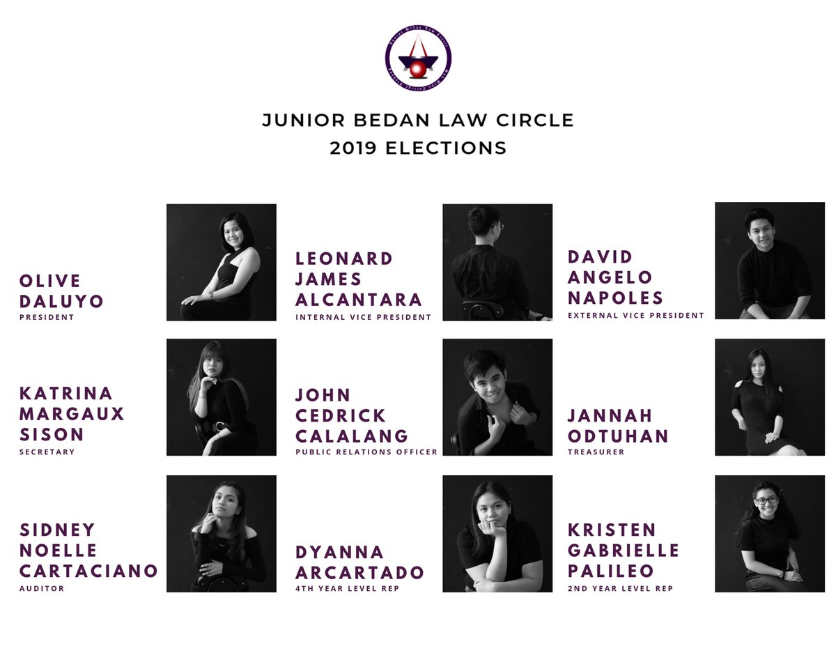 JBLC_Alabang's tweet photo. Here are the candidates for the Junior Bedan Law Circle Executive Committee 2019-2020!

Elections will be tomorrow.
(Time: TBA)

#ContinuingLEGmACY
#RisingLegMa https://t.co/pUPMfPmXYe