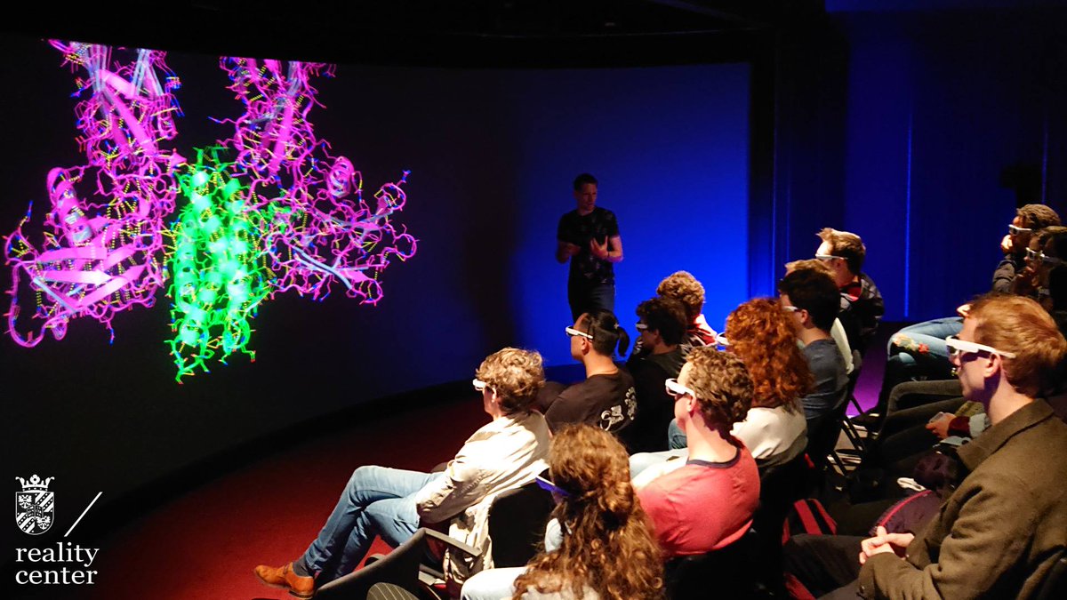 xpandvision's tweet photo. The University of Groningen has some great facilities to make education better and more engaging. In their Reality Center they just finished the last lecture on 3D molecules.  🧐 😎 #XPANDVISION #3D #3Deducation https://t.co/InB3XdP55M