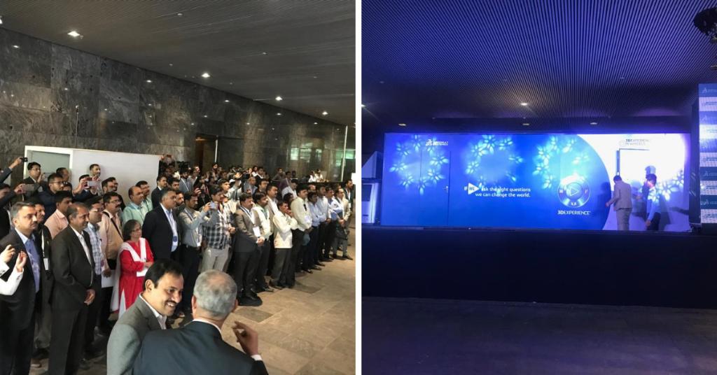 3DSIndia's tweet photo. Finally, the moment everybody was waiting for! The Mobile Lounge revealed amidst loud cheers, kickstarting this year’s #3DEXPERIENCEOnWheels campaign.
#ConnectedValueNetwork https://t.co/83k3vnHG9Z