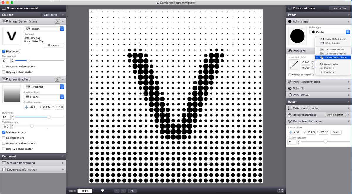 lostminds_sw's tweet photo. Vectoraster 7.4.0 released today, featuring new combined sources modes letting you use multiple dynamic sources to control any raster or point parameter. More info and download: https://t.co/2hExOVxfcm #vectoraster #halftone https://t.co/5agwHZom9C