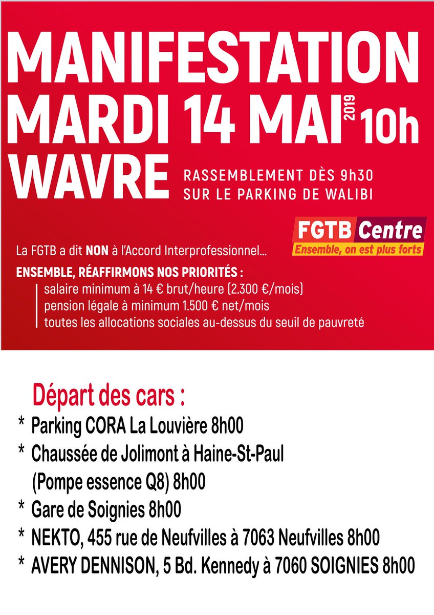 CGSP_admicentre's tweet photo. Départ des cars le 14 mai 2019. https://t.co/6ZDduRyz9d