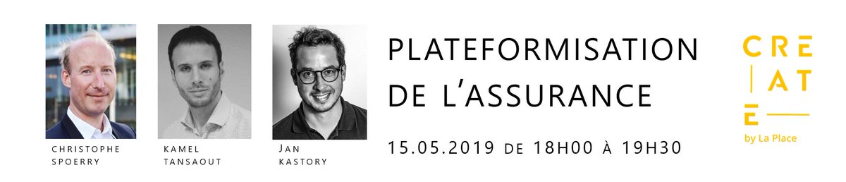 🗓️ #SaveTheDate - Le 15/05 de 18h à 19h30 <a href="/LaPlaceFintech/">La Place Fintech | DeFi</a> - #Create : "Plateformisation de l’#assurance" avec <a href="/spoerry/">Henry Spoerry</a>, <a href="/ASVentures/">Alpine Style</a>.
Son intervention sera suivie d'une Table ronde avec <a href="/kameltansaout/">Kamel Tansaout</a> et <a href="/JanKastory/">Jan Kastory</a> 
Pour en savoir plus et vous inscrire :  weezevent.com/create-platefo…