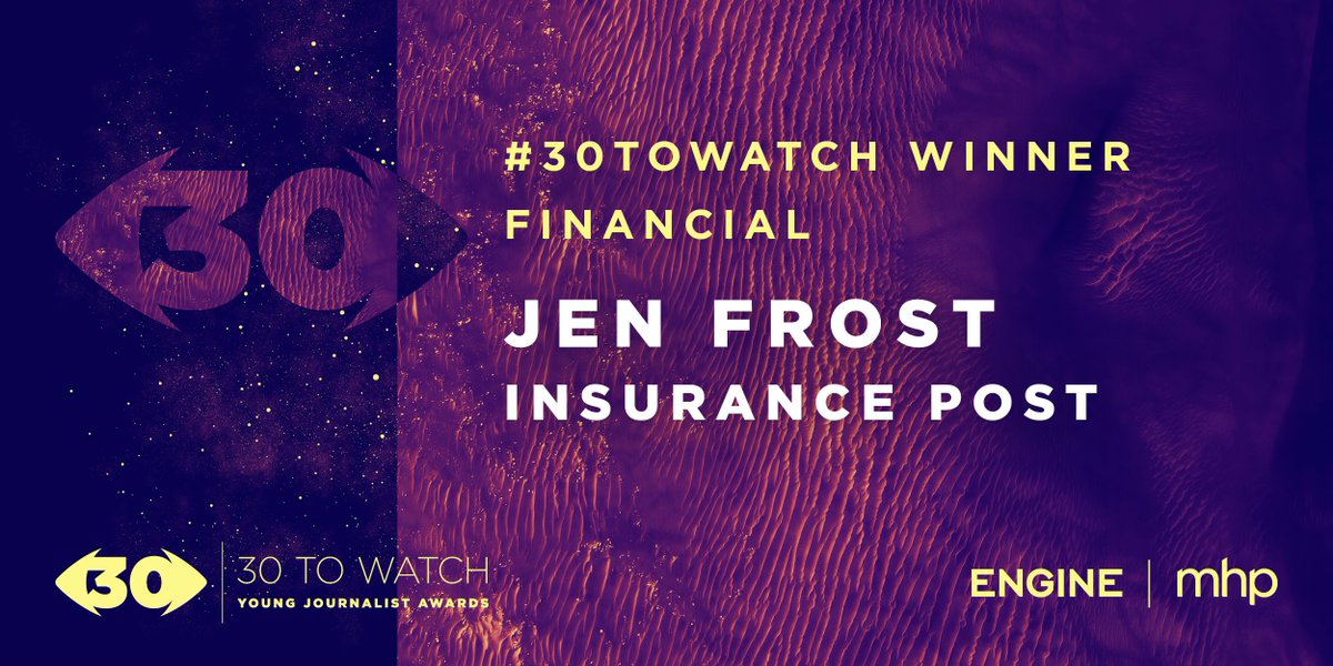 Named as one of @mhpc's #30toWatch this morning for my work with @Insurance_Post. And looking forward to the @Headlinemoney_ #HMAwards19 later today. Good times!