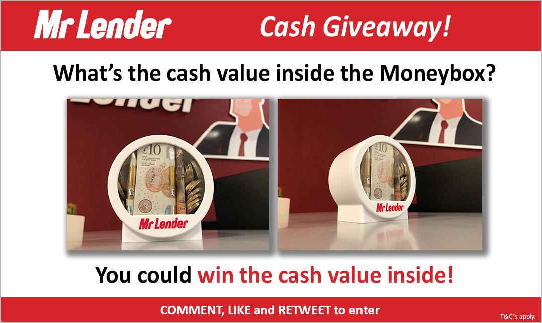 on Twitter "MR LENDER’S MONEYBOX CASH GIVEAWAY! You can